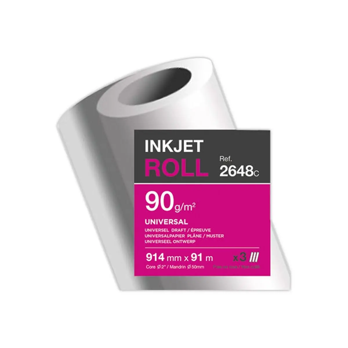 3 Rouleaux de papier non couch&eacute; Clairefontaine  0.914 X 91 m - 90g photo du produit