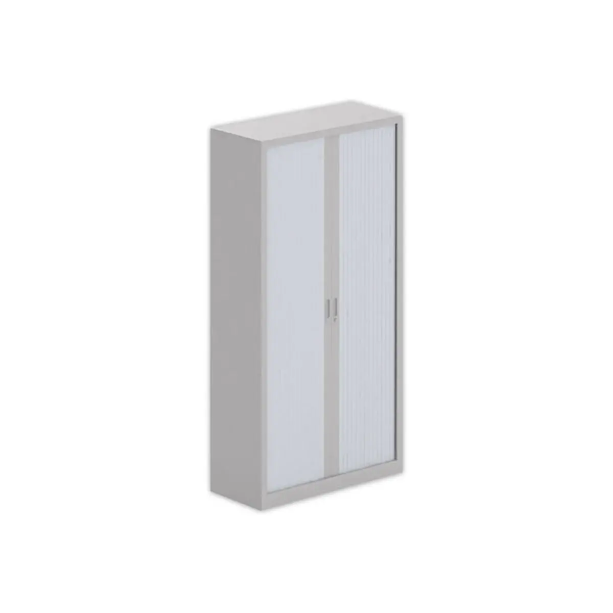 Armoire haute à rideaux métalliques - Aluminium/Gris - 198x100 photo du produit