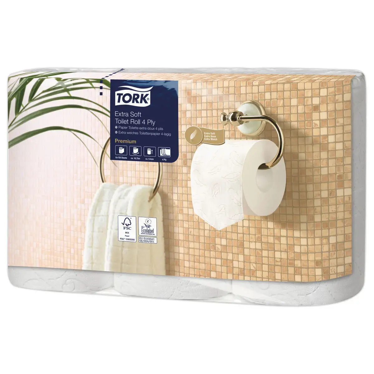 6 Rouleaux de papier toilette Tork Premium - 4 plis - Tork photo du produit