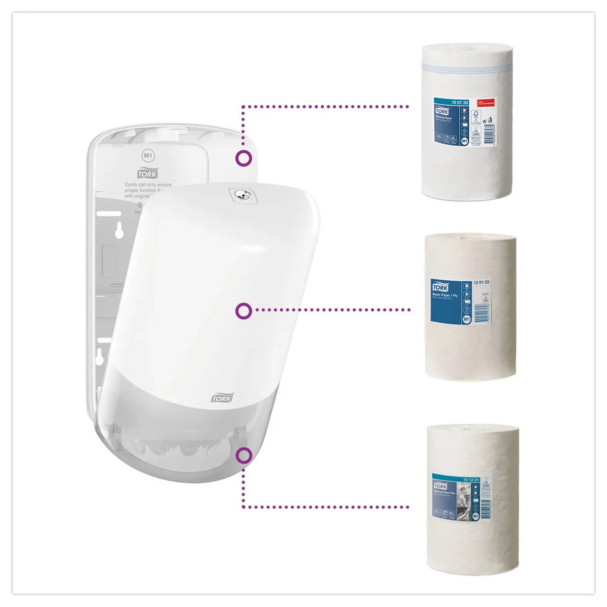 Mini distributeur essuie-mains à dévidage central M1 - TORK photo du produit