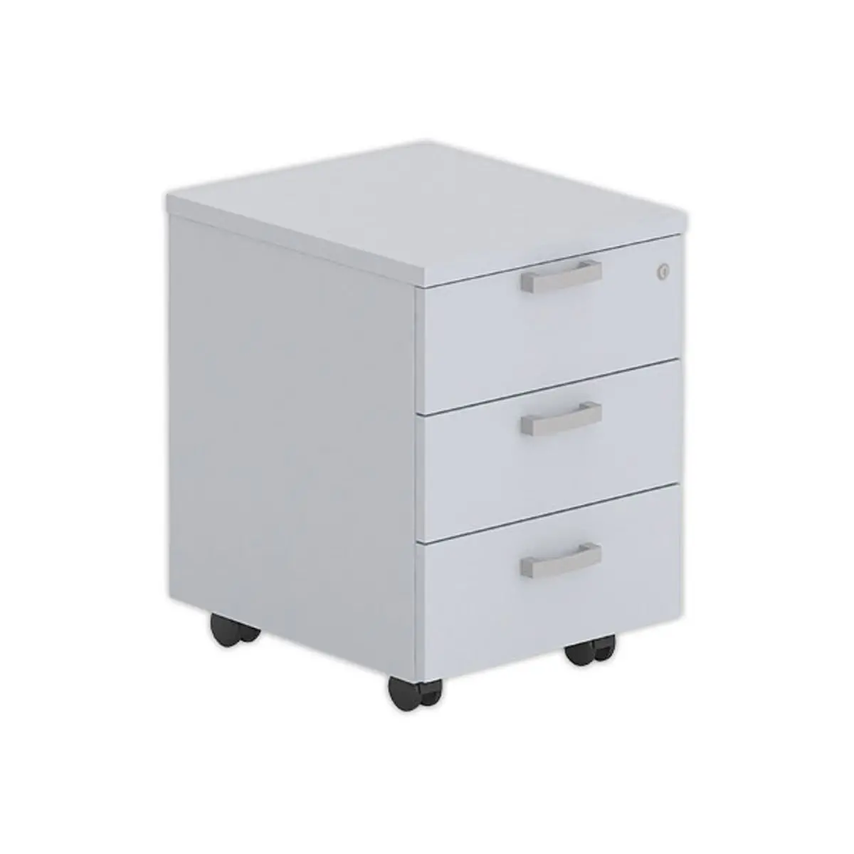 Caisson mobile 3 tiroirs - Gris - Monté photo du produit