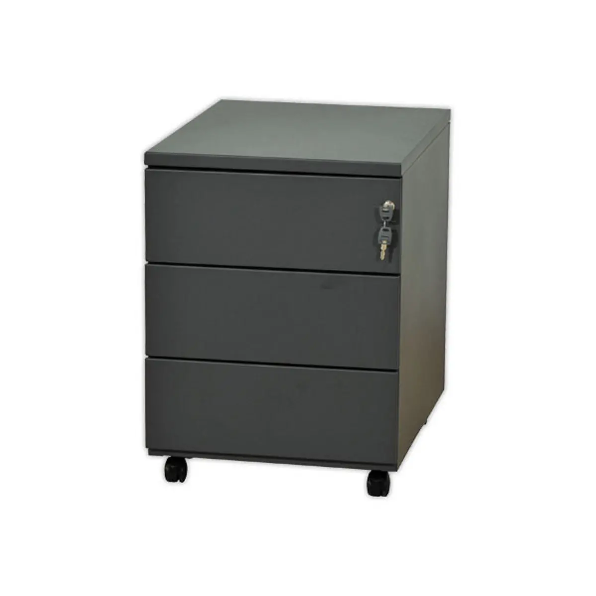 Caisson mobile métallique - 3 tiroirs - Anthracite - Monté photo du produit