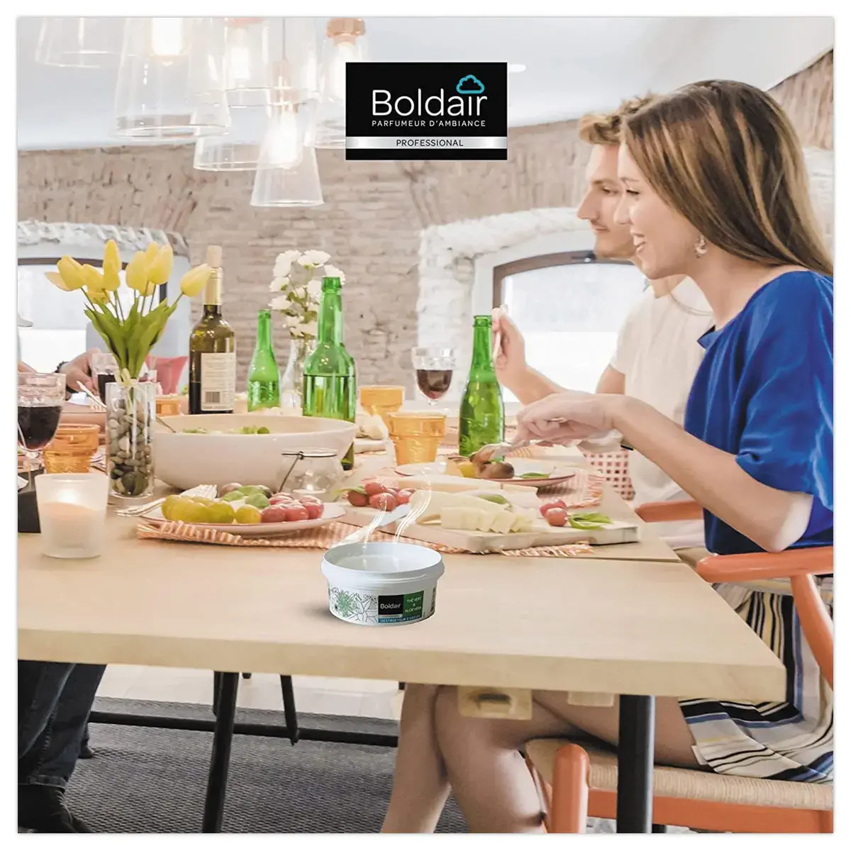 Gel solide destructeur d'odeur - Vanille thé blanc - 300 g - Boldair photo du produit