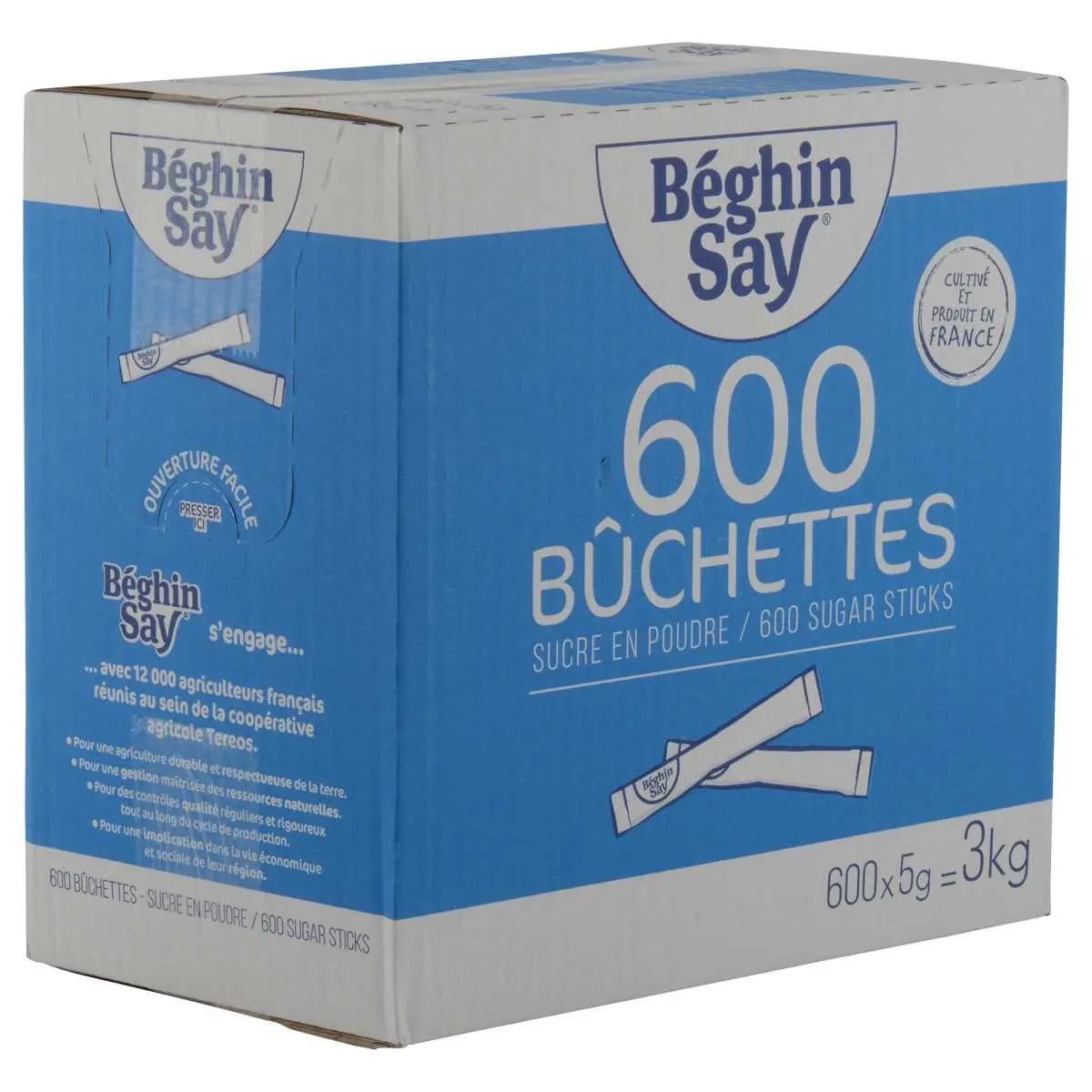 Bûchettes de sucre en poudre - boîte de 600 photo du produit