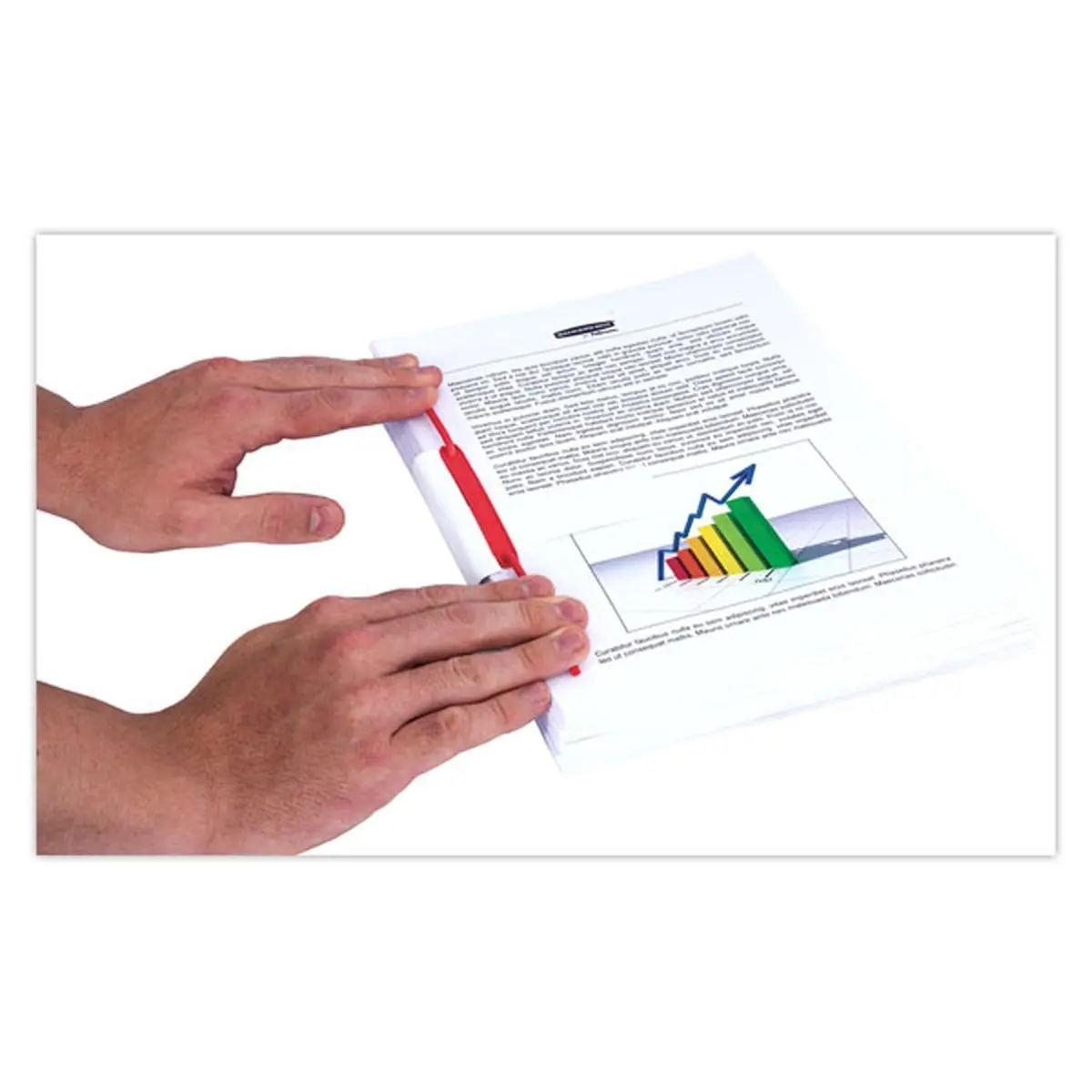 100 Clips d'archivage m&eacute;tal souple - Tiges de 10 cm - Rouge - FELLOWES photo du produit