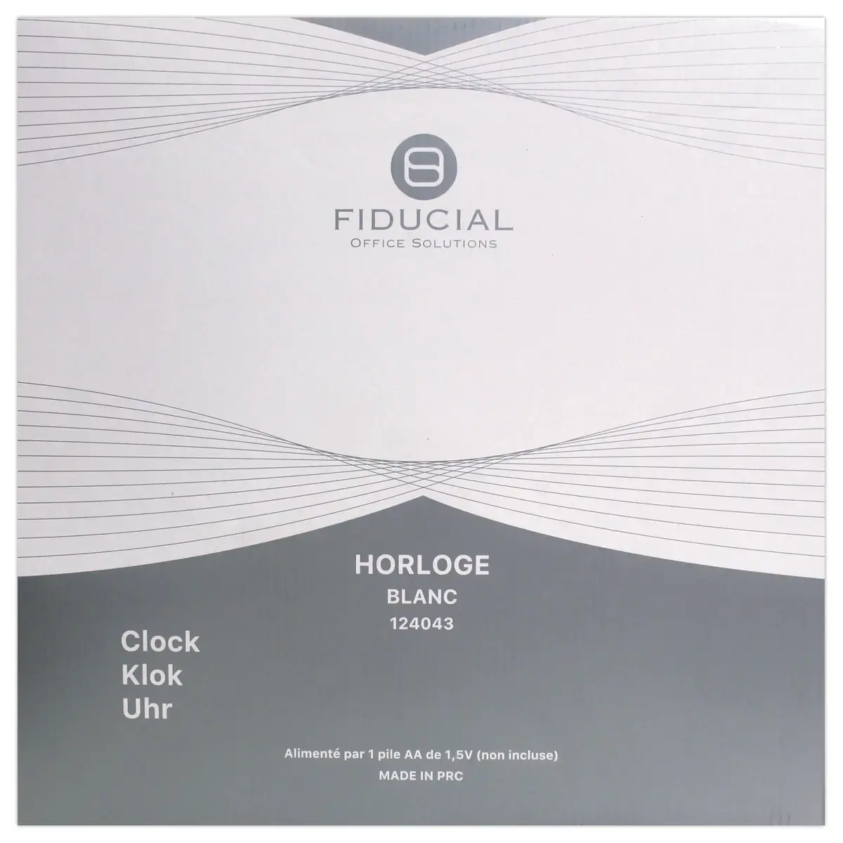 Horloge Quartz 38 cm silencieuse FIDUCIAL blanc photo du produit