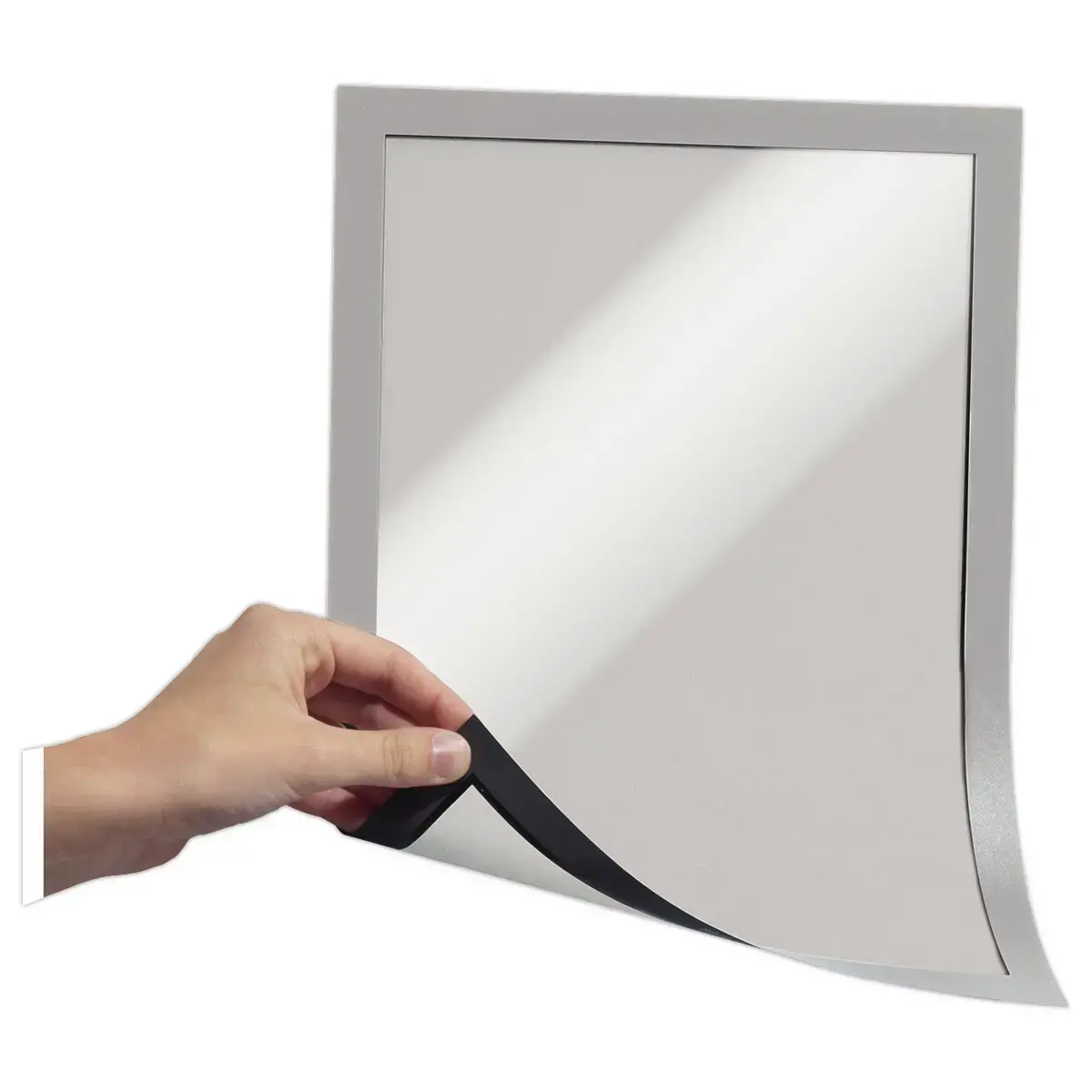 5 Cadres d'affichage magn&eacute;tiques Duraframe Magnetic - A4 - Argent - Durable photo du produit