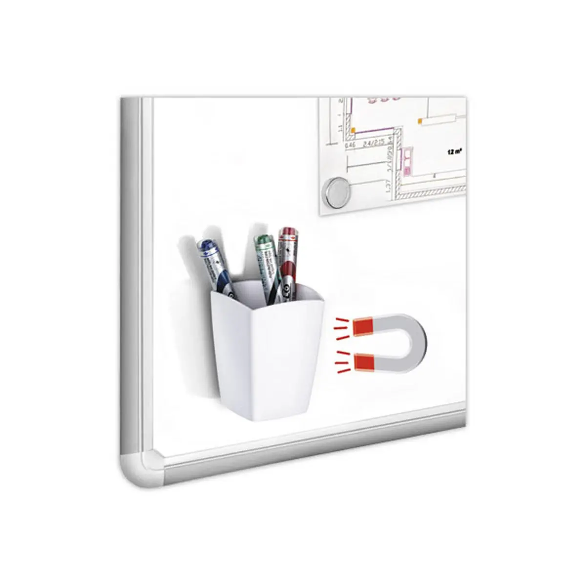 Pot &agrave; crayons Gloss magn&eacute;tique &ndash; Blanc &ndash; CEP photo du produit
