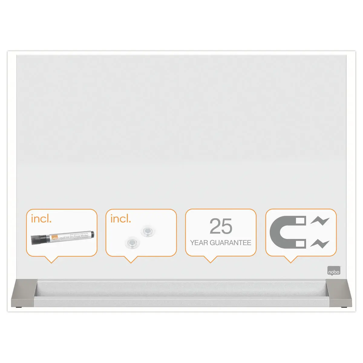 Séparateur de bureau en verre - 58 x 44 cm - Premium Plus - NOBO photo du produit