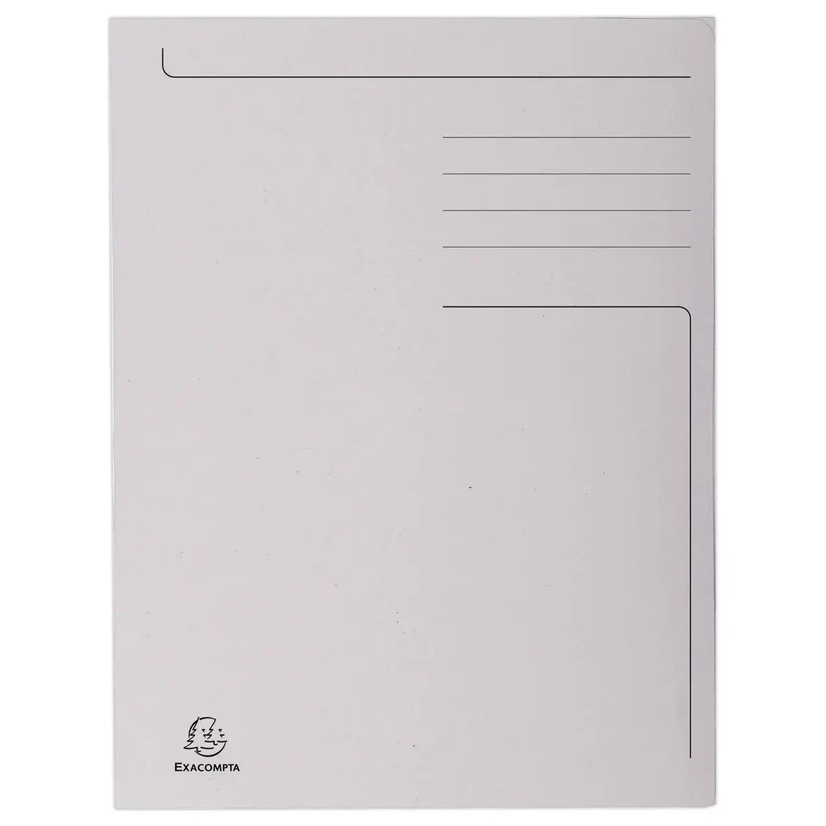 50 Chemises 3 rabats carton 280 g - Format A4 - gris - Exacompta photo du produit