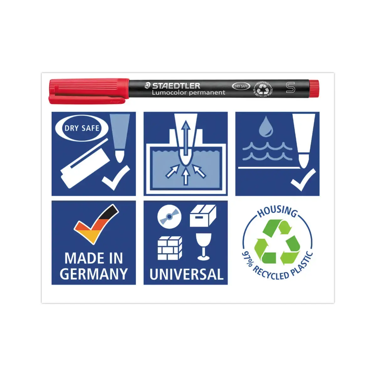Feutre de rétroprojection permanent Lumocolor - 0,4mm - rouge - STAEDTLER photo du produit