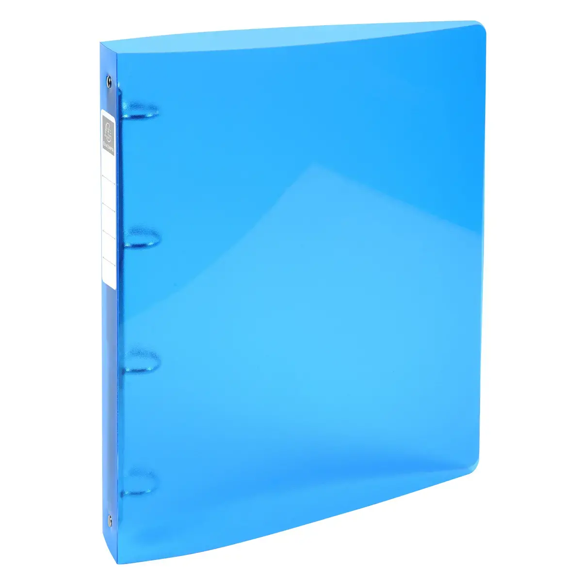 Classeur 4 anneaux polypropylène transparent glacé - Dos 4 cm - Bleu - Exacompta photo du produit
