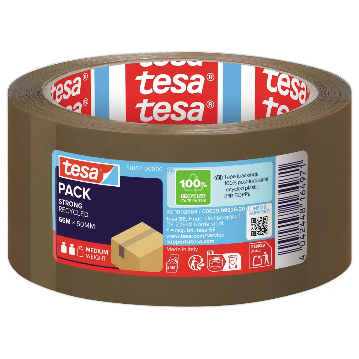 Rouleau d'adh&eacute;sif Havane ECO Strong - 66 m x 50 mm - TESA photo du produit