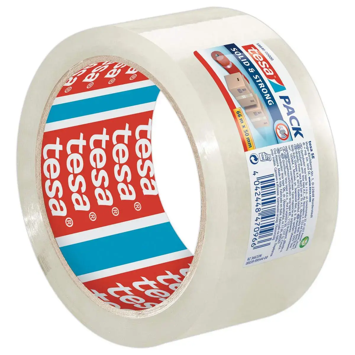 Rouleau d'adh&eacute;sif PP transparent SOLIDSTRONG - 66m x 50mm - TESA photo du produit
