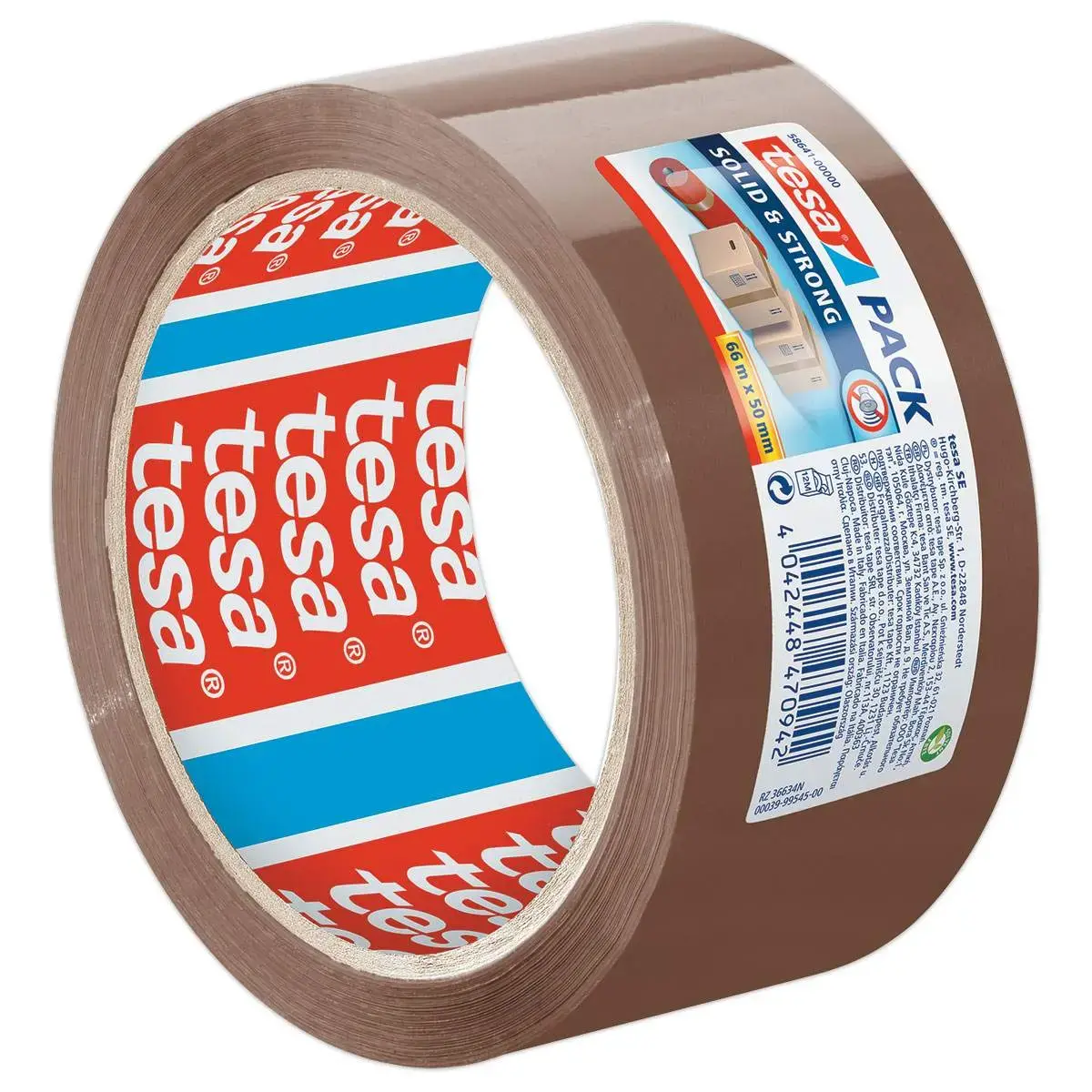 Rouleau d'adhésif PP havane Solidstrong - 66m x 50mm - Tesa photo du produit