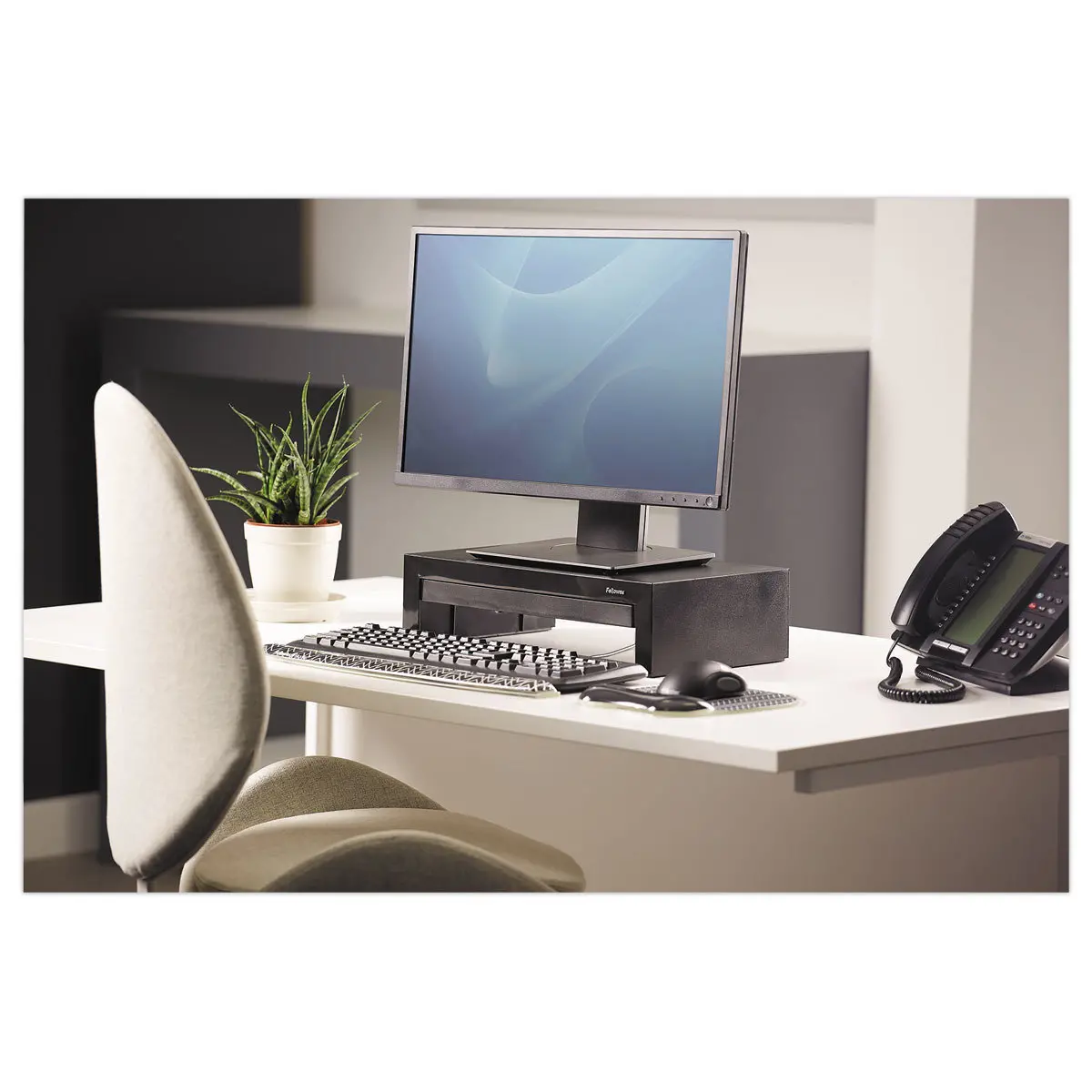 Support écran PC Fellowes Designer Suites - H 12 à 15 cm - noir