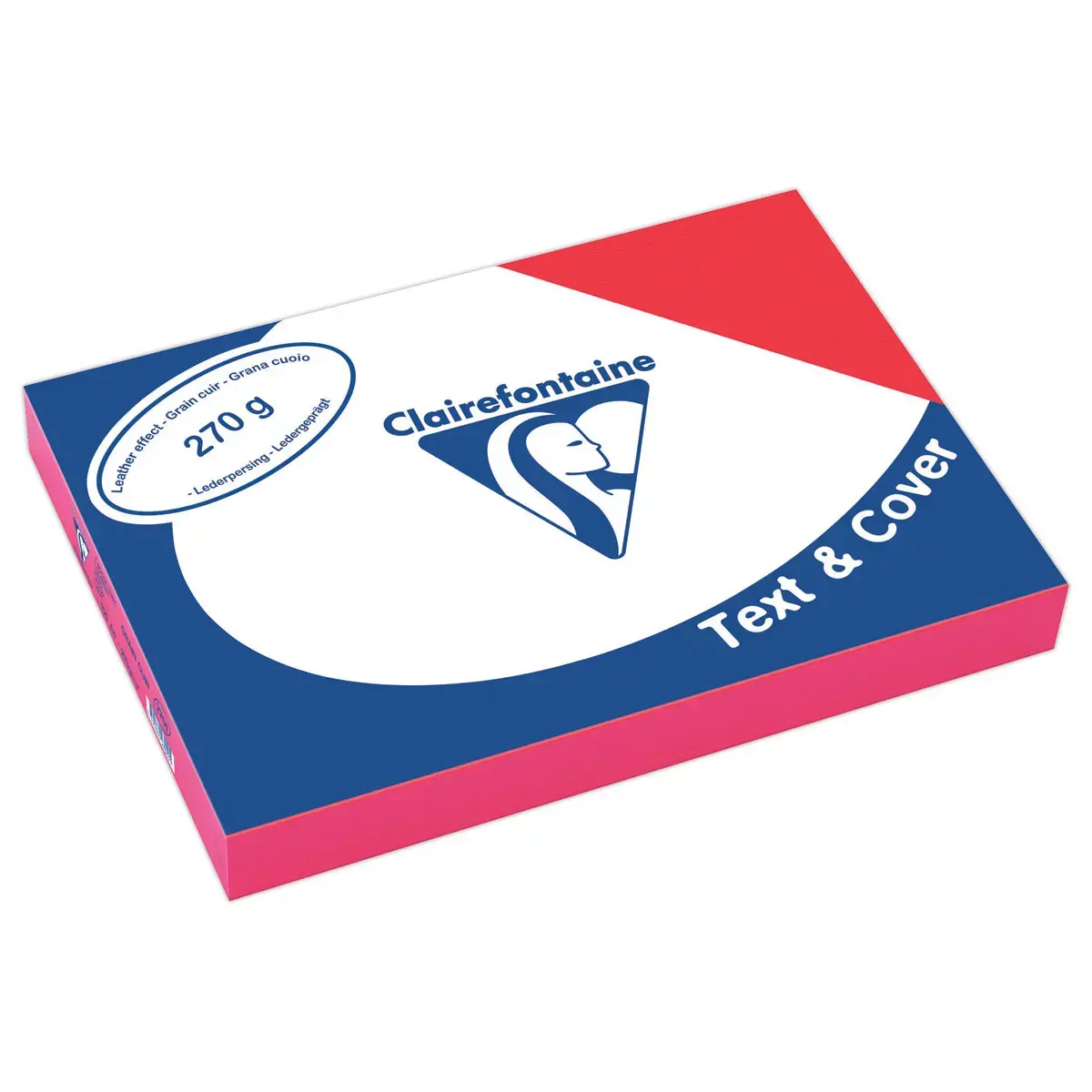 100 Couvertures grain cuir Text&Cover - A4 - 270g  - Rouge  - Clairefontaine photo du produit
