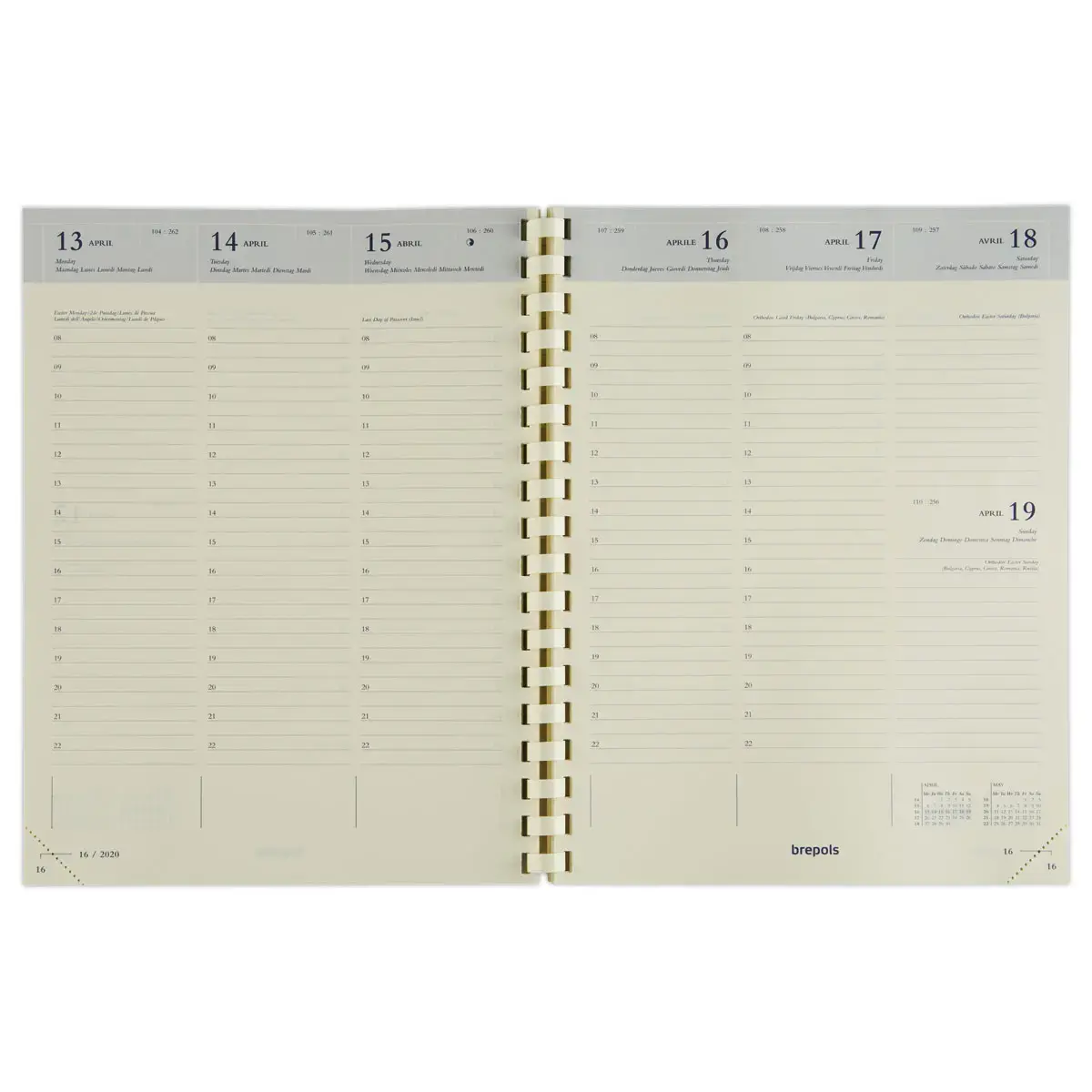 Agenda semainier  Timing - 17,1x22 cm - Assortis - Janvier à décembre - BREPOLS photo du produit
