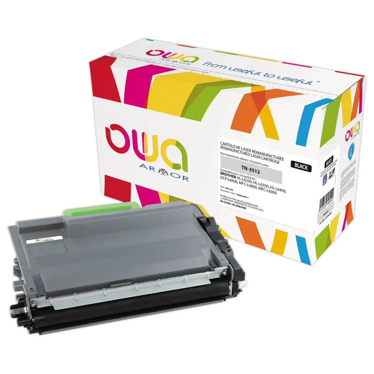 Toner éq. Brother TN-3512 - Haute capacité - Noir - OWA photo du produit