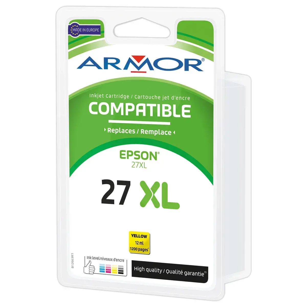 Cartouche Armor équiv. Epson T271 jaune photo du produit