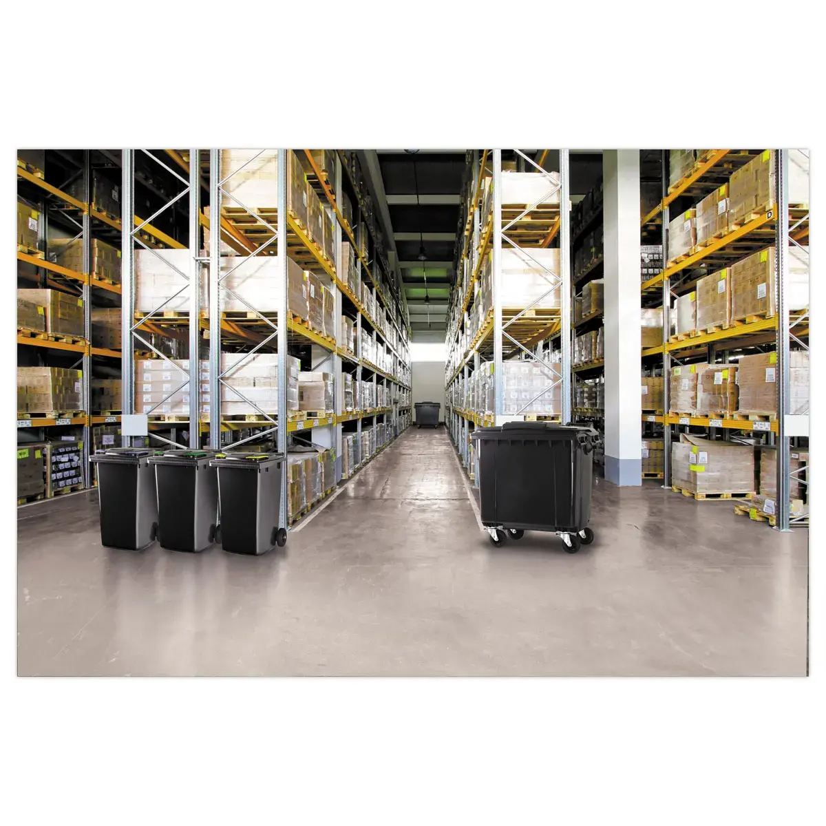 Conteneur 4 roulettes avec couvercle - 770 litres - Citec Environnement photo du produit