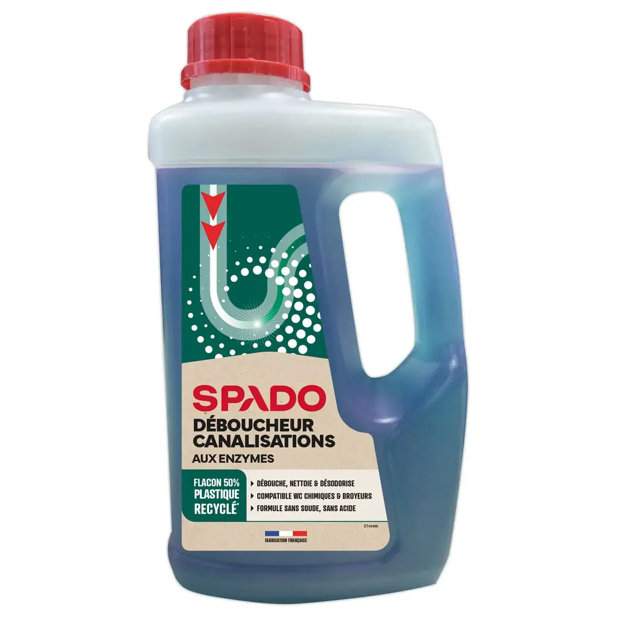 Bidon 1 litre de déboucheur biologiqueSPADO photo du produit