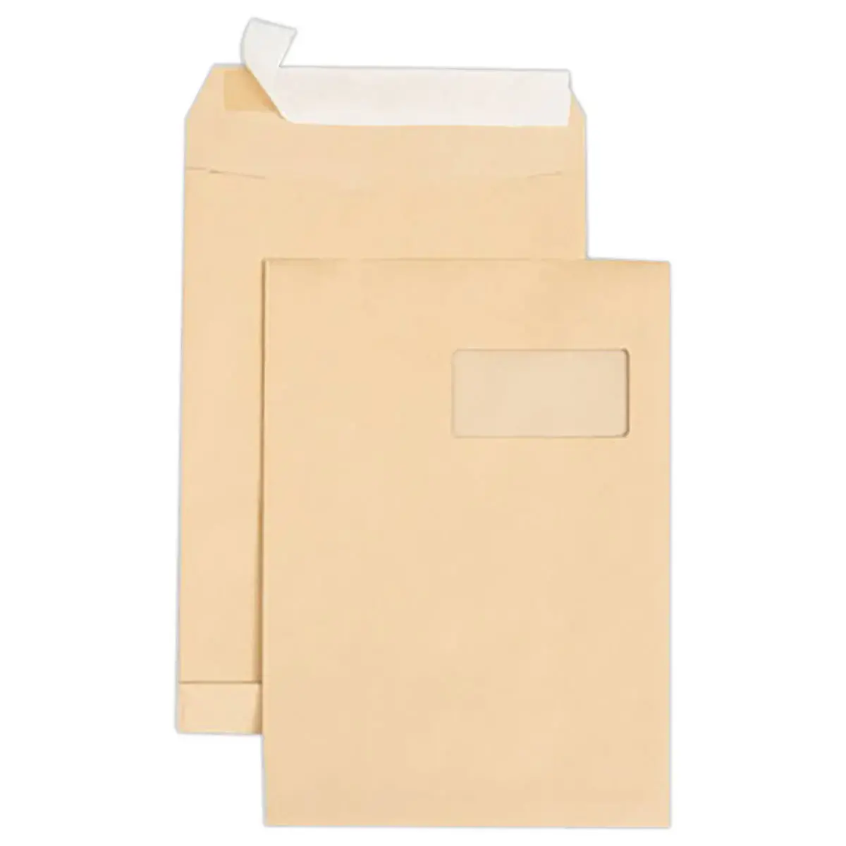 250 Pochettes kraft silicon&eacute;es avec fen&ecirc;tre - 229 x 324 mm - IPC Bong photo du produit