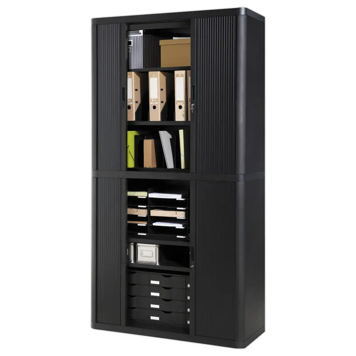 Armoire rideaux EasyOffice - Noir - Paperflow photo du produit