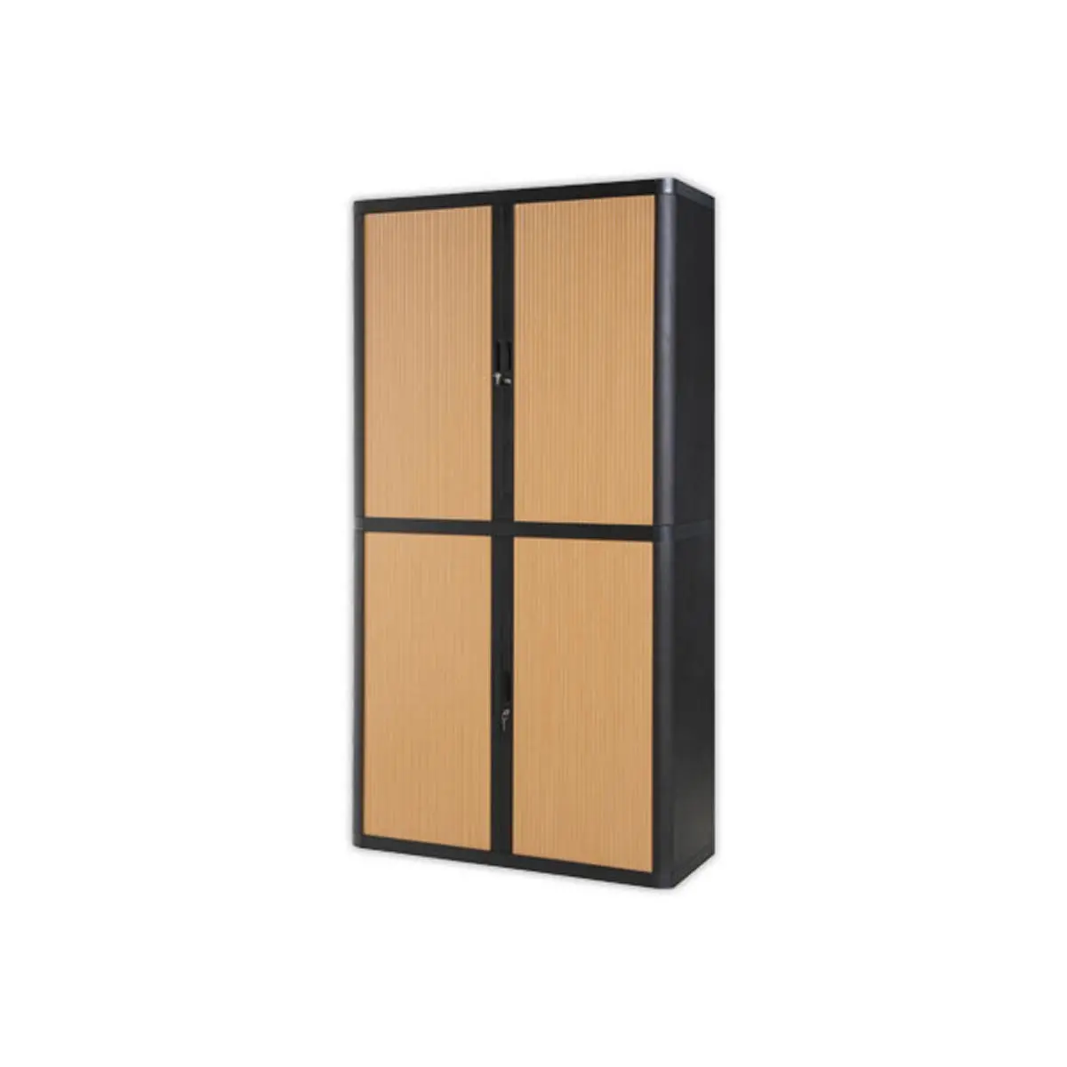 Armoire rideaux EasyOffice - Noir et hêtre - PAPERFLOW photo du produit