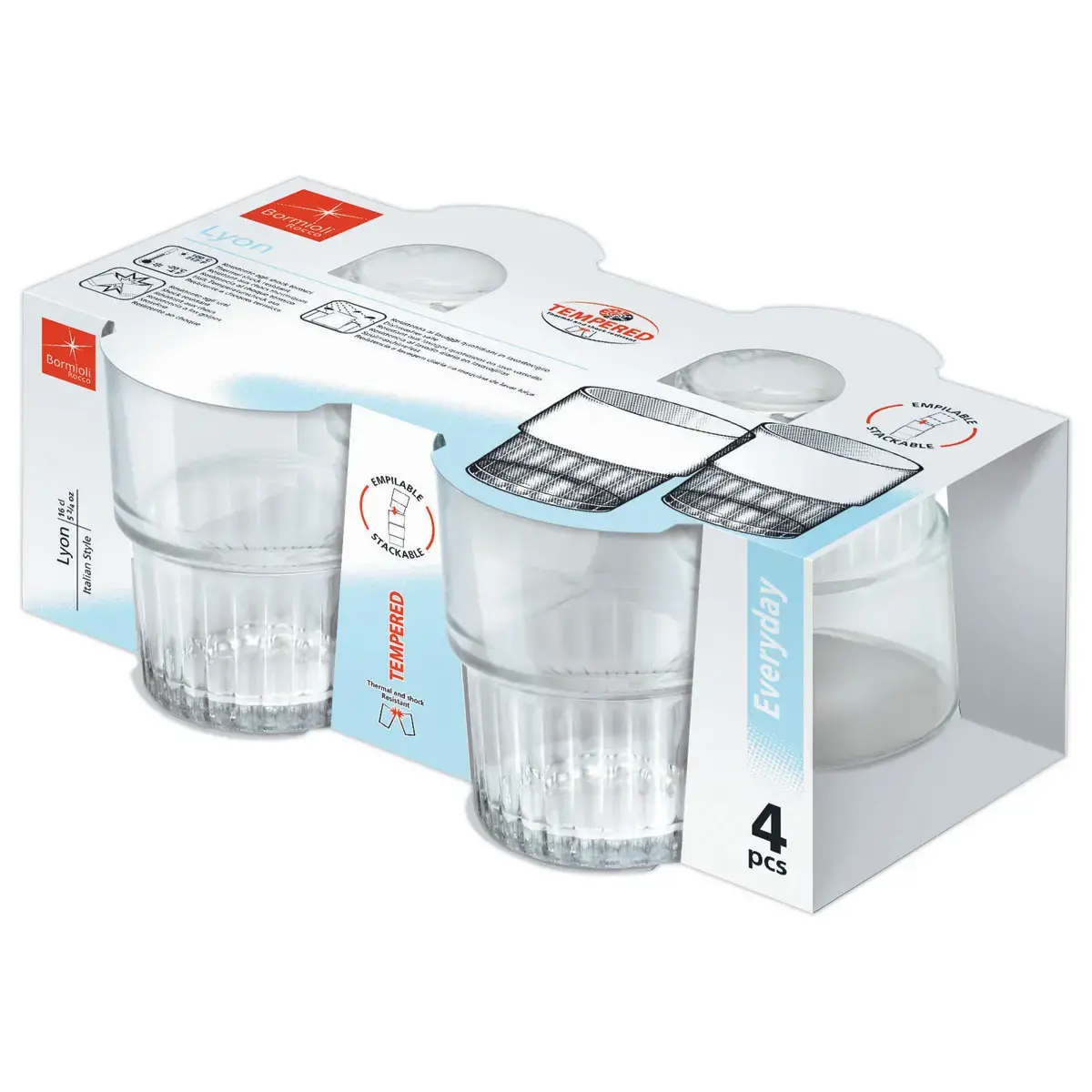 6 Verres empilables LYON 20 cl photo du produit