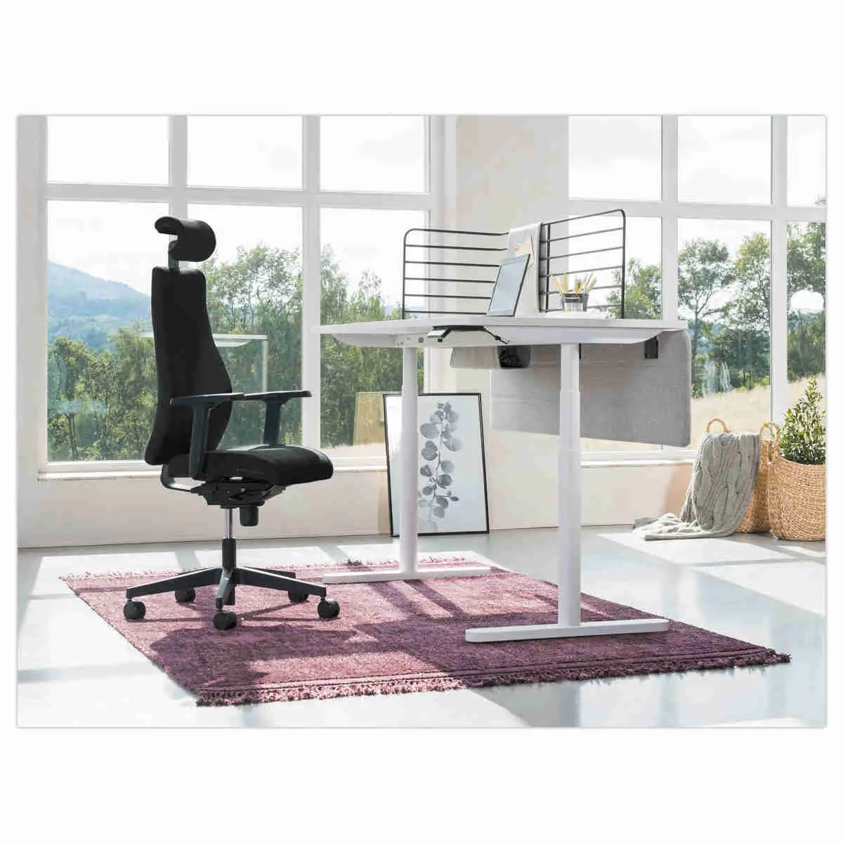 Siège de bureau synchrone Viden - Tissu - Noir photo du produit