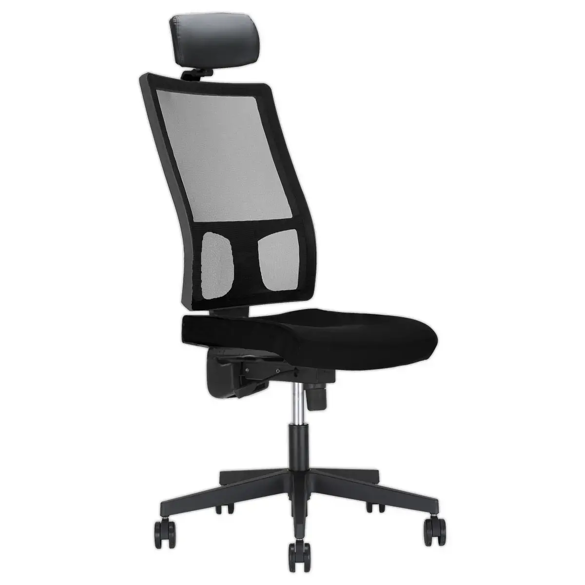 Si&egrave;ge de bureau synchrone Taktik avec t&ecirc;ti&egrave;re - Tissu et r&eacute;sille - Noir photo du produit