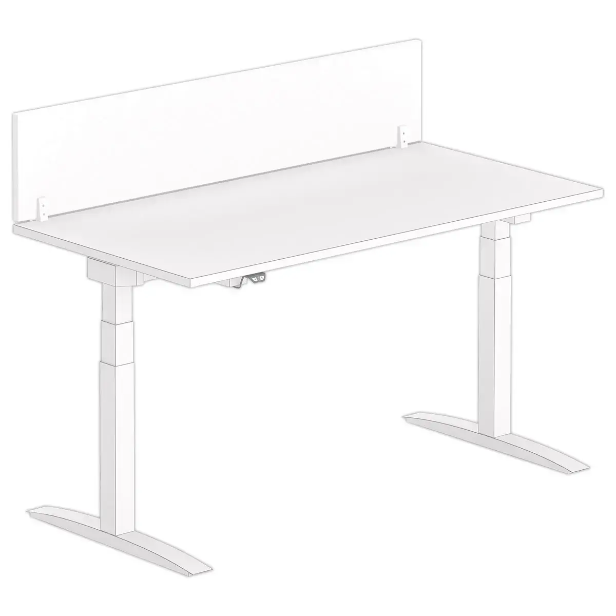 Cloisonnette pour bureau L 160 blanc/blanc photo du produit