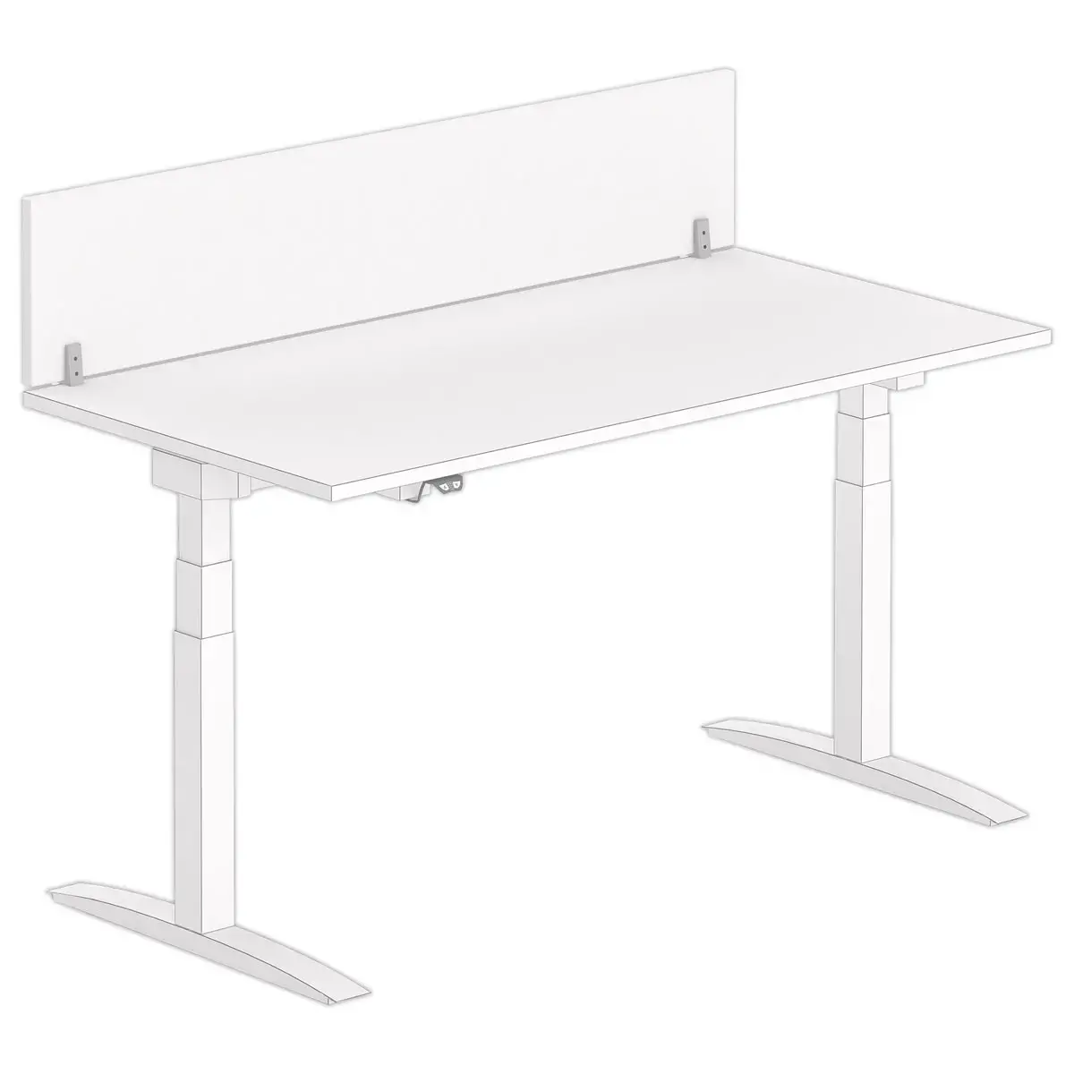 Cloisonnette pour bureau L. 160 blanc/alu photo du produit