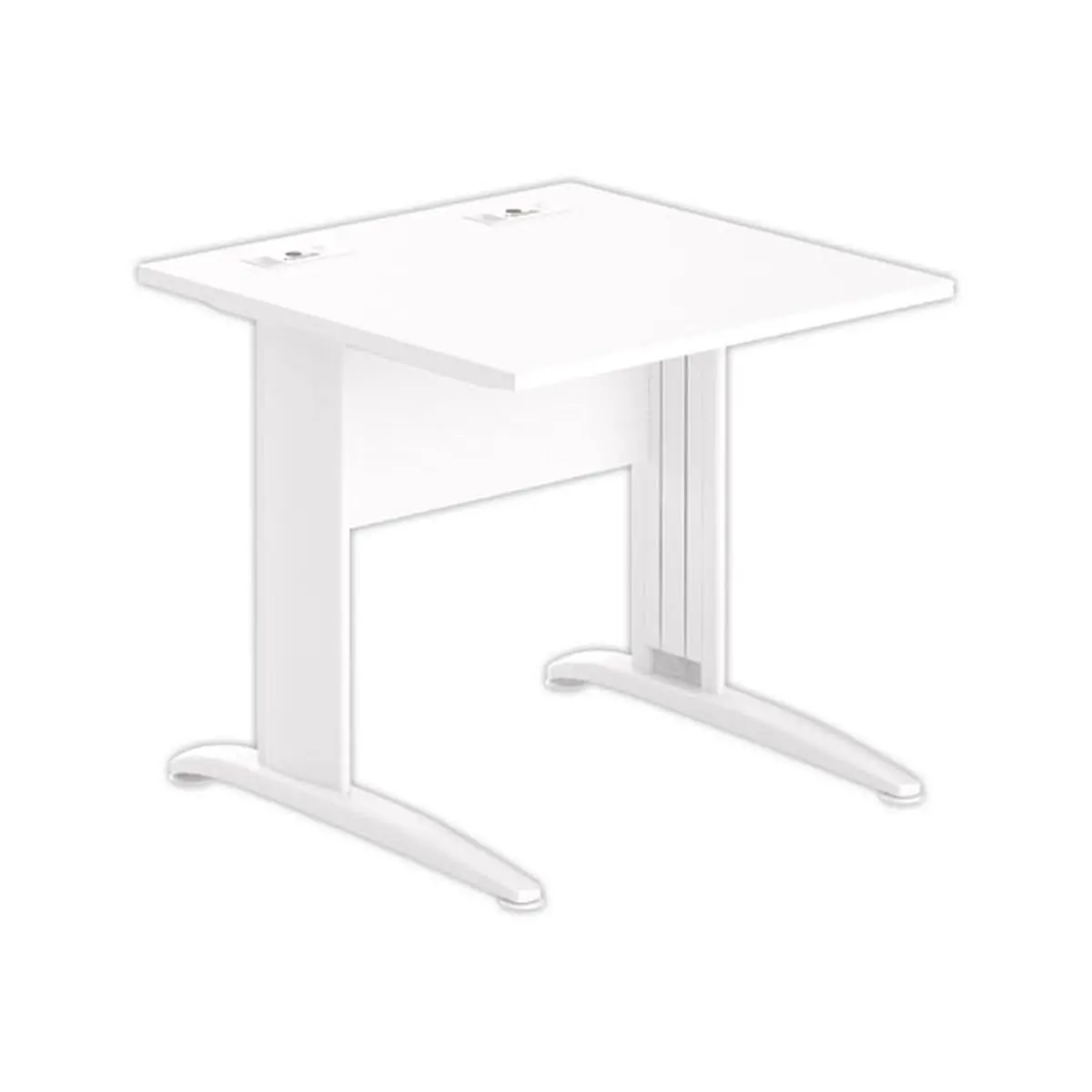 Table 80 x 80 blanc - pieds blanc photo du produit