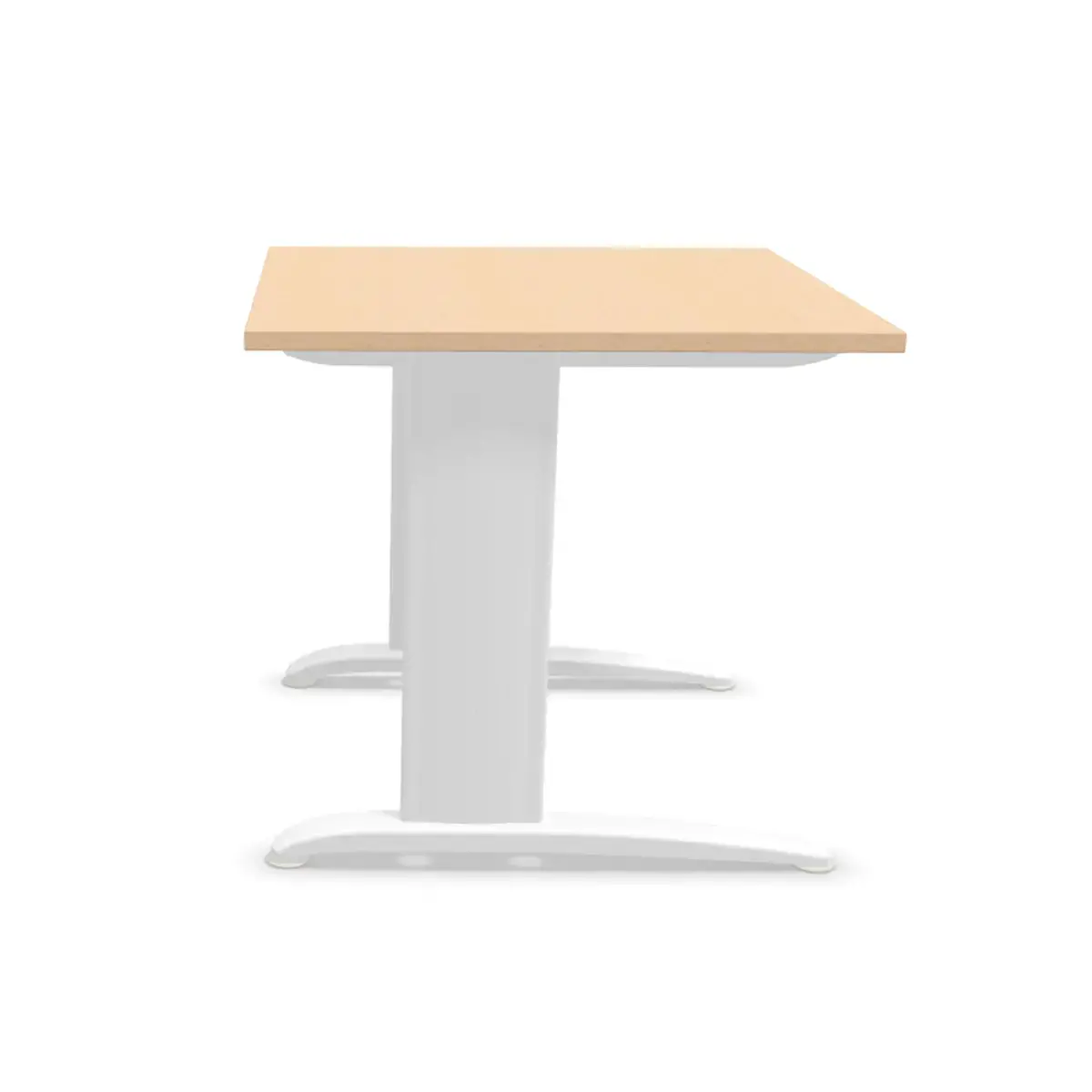 Table 80 x 80 h&ecirc;tre - pieds blanc photo du produit