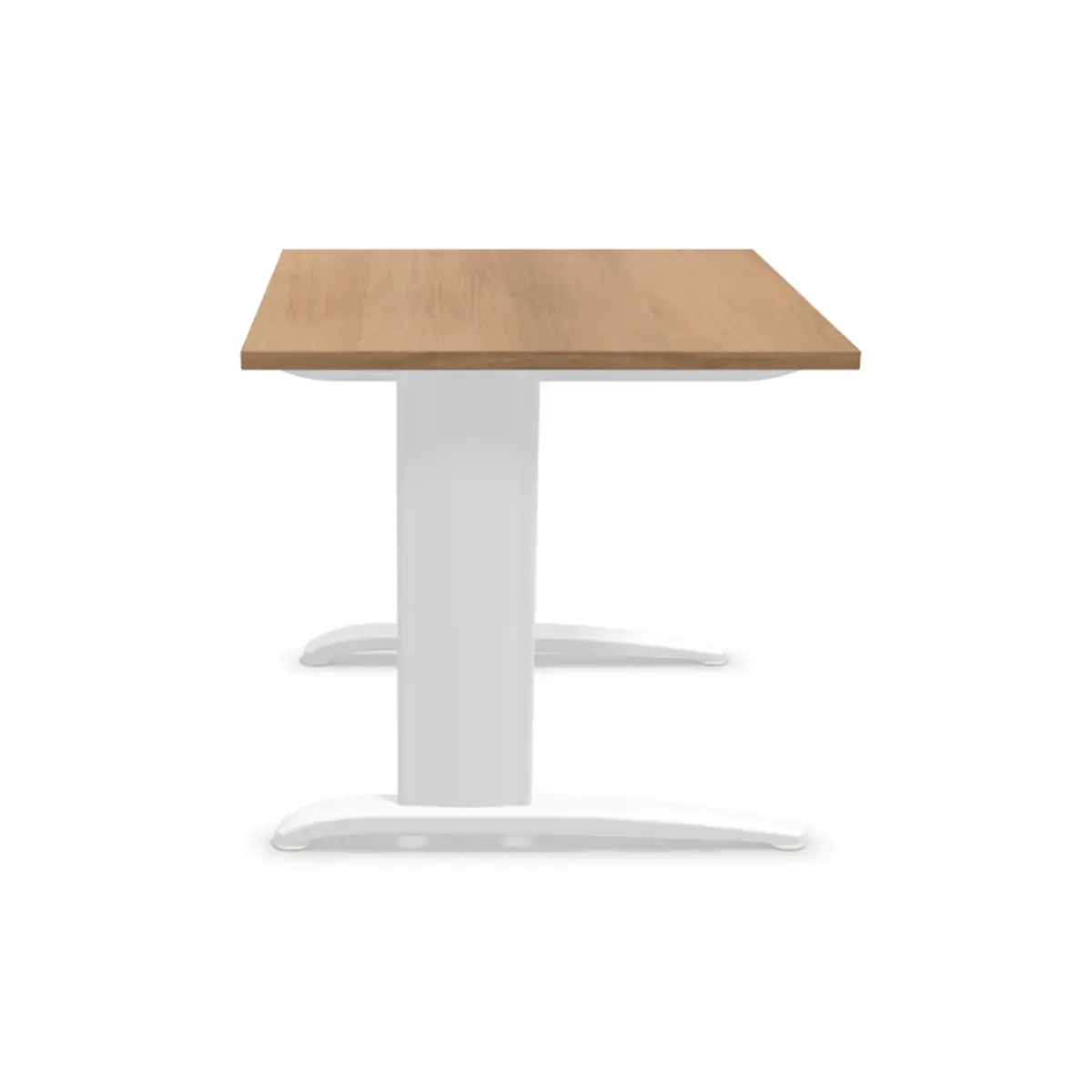 Table 80 x 80 noyer - pieds blanc photo du produit