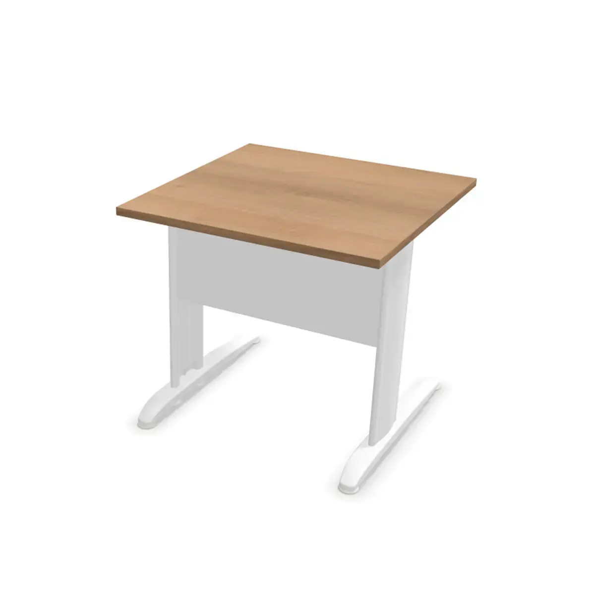 Table 80 x 80 noyer - pieds blanc photo du produit