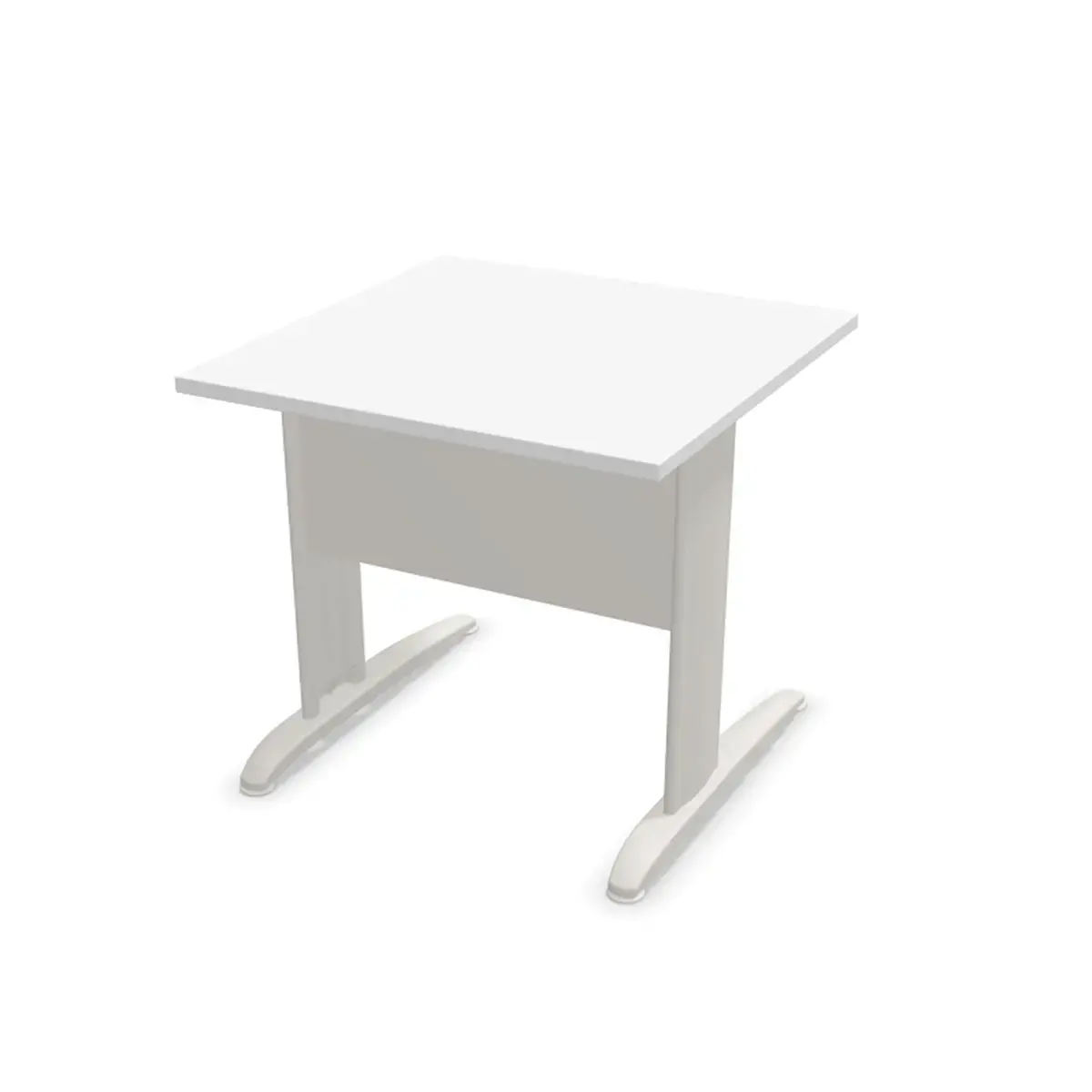 Table 80 x 80 blanc - pieds aluminium photo du produit