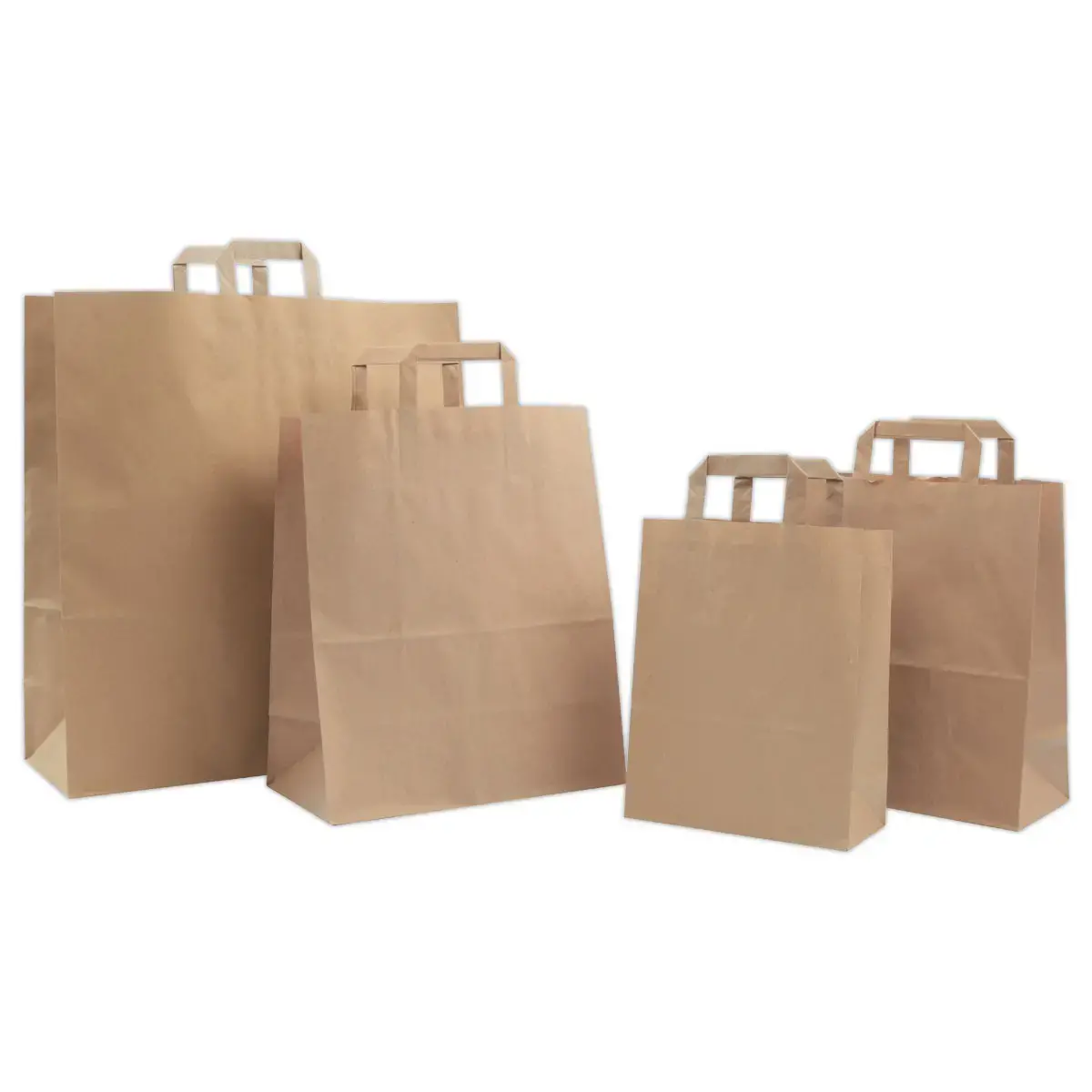 250 Sacs kraft recycl&eacute; brun fond 140 x 260 x H 290 mm OK contact alim photo du produit