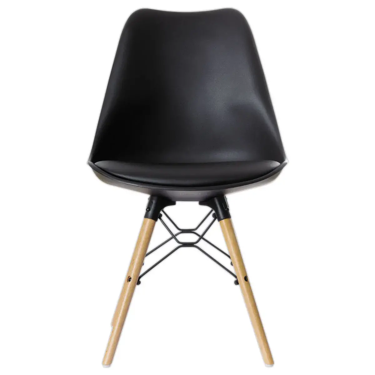 2 Chaises DOGEWOOD pied hêtre assise noire photo du produit