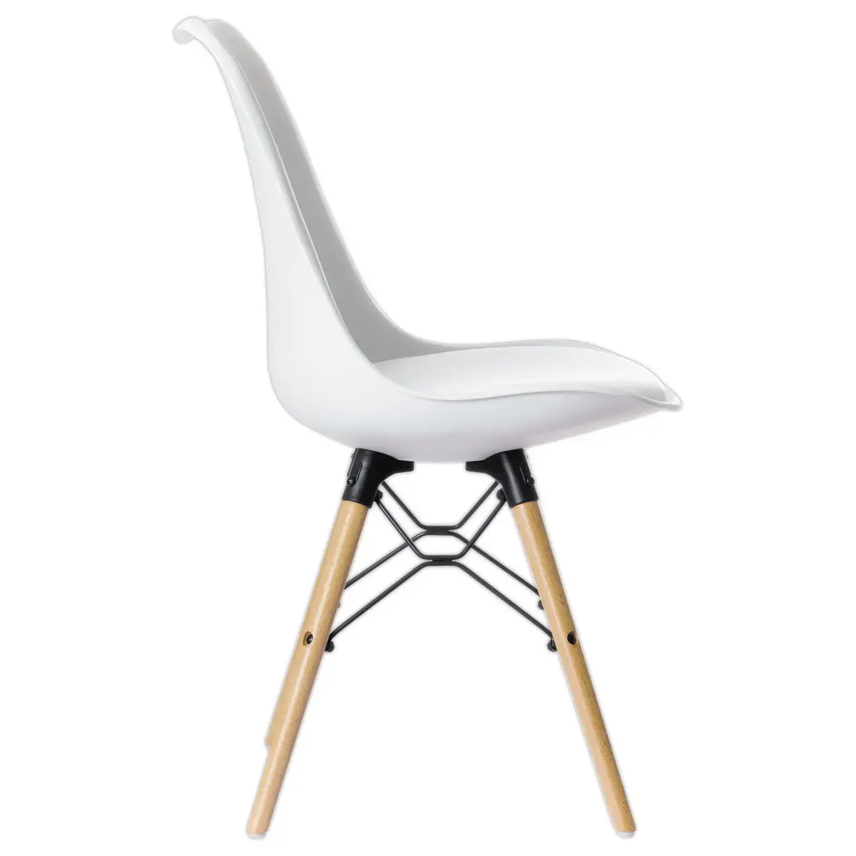 2 Chaises DOGEWOOD pied hêtre assise blanche montées photo du produit