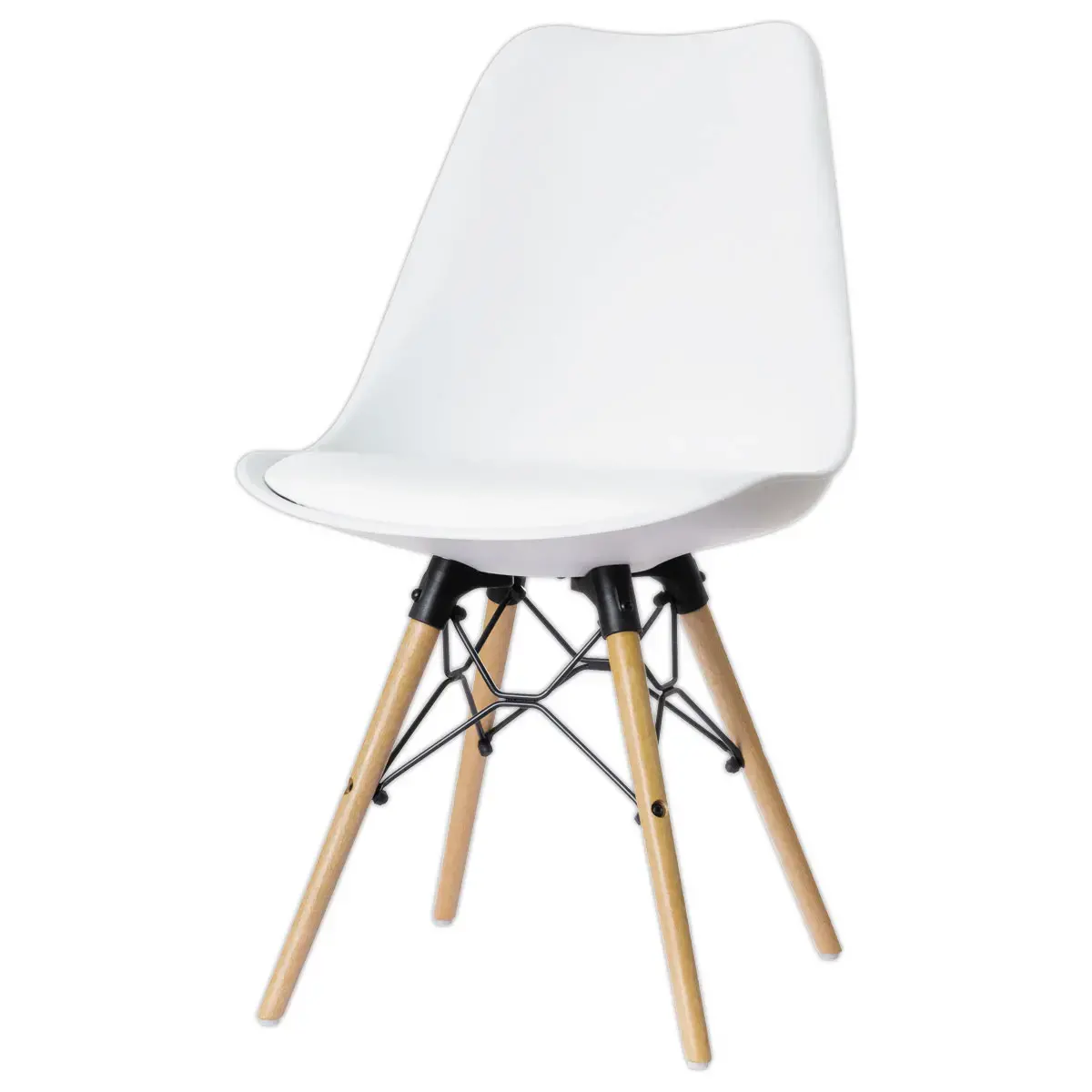 2 Chaises DOGEWOOD pied hêtre assise blanche montées photo du produit