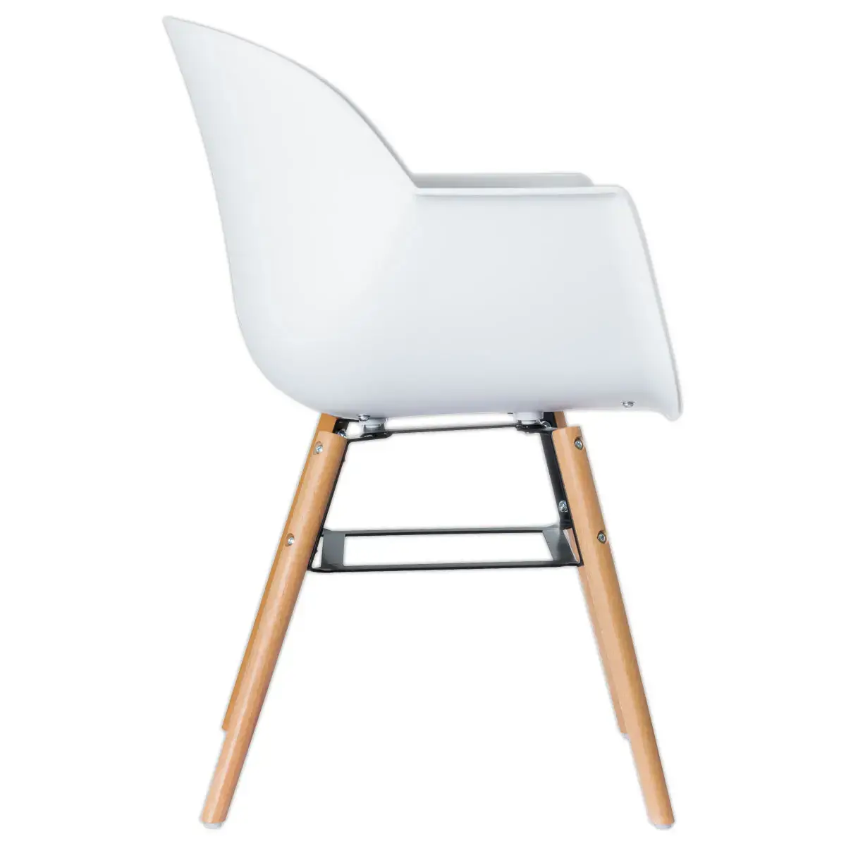 2 Fauteuils WISEMAN pied hêtre assise blanche photo du produit