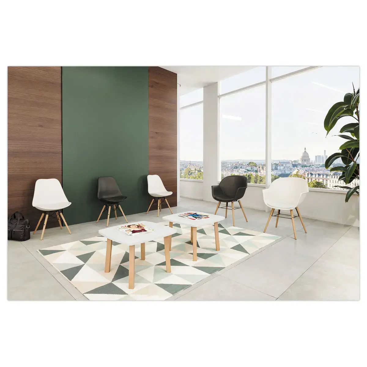 2 Fauteuils WISEMAN pieds hêtre assise blanche montés photo du produit