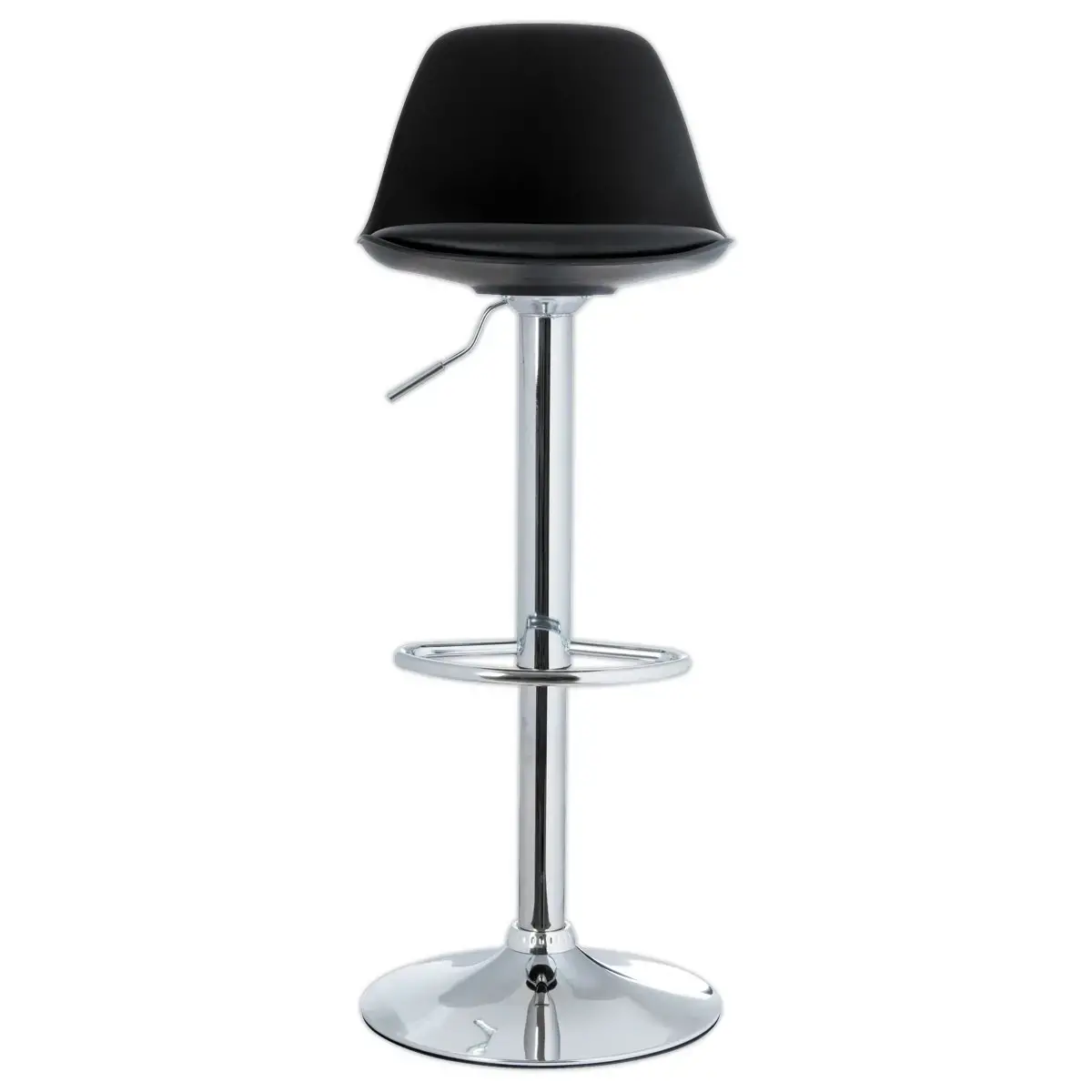 2 Tabourets BOBBA pied alu assise noire photo du produit