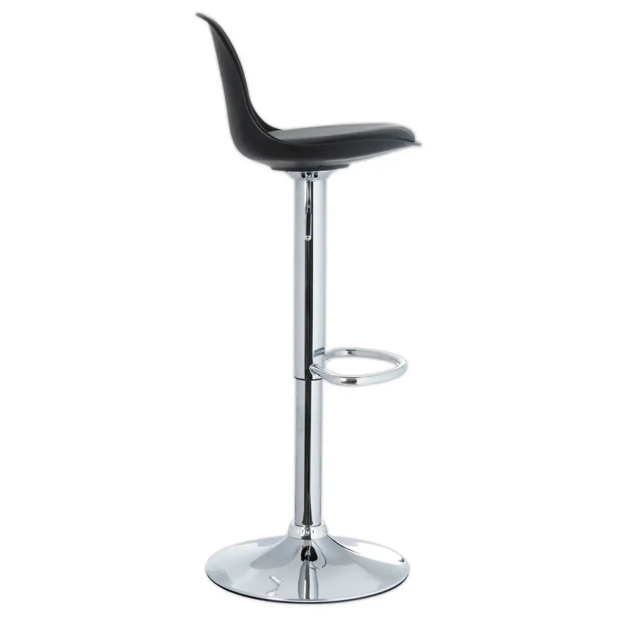 2 Tabourets BOBBA pied alu assise noire photo du produit