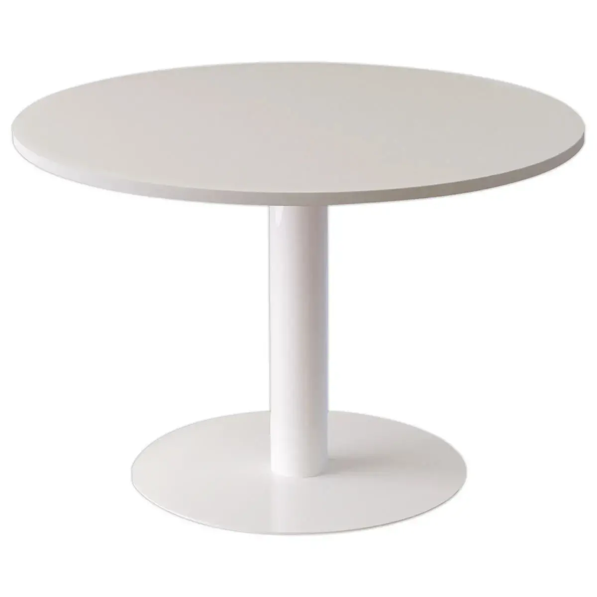 Table EASYDESK ronde &Oslash;115cm pied blancplateau blanc photo du produit