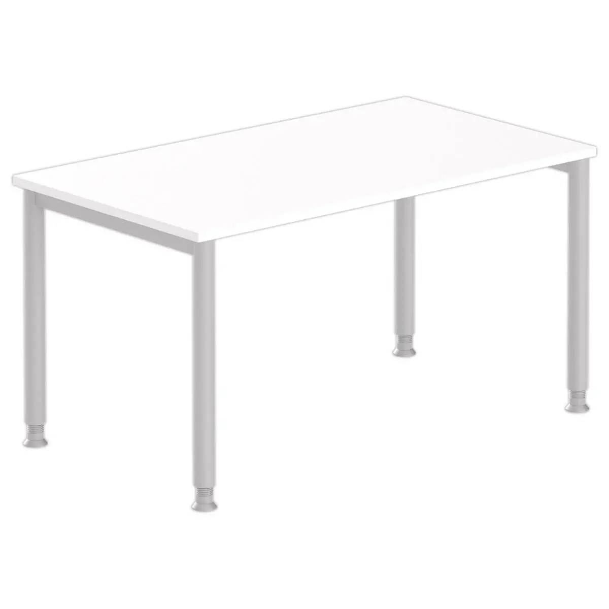 Table 160 x 80 blanc - pieds aluminium photo du produit