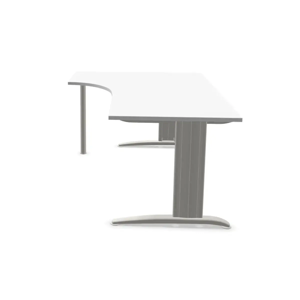 Bureau BUENOS AIRES compact retour à gauche blanc/alu, L180 photo du produit